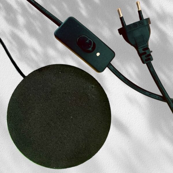 Eka table lamp-foam base, switch and EU 2 pin plug-min Eka lamp in batik Rona